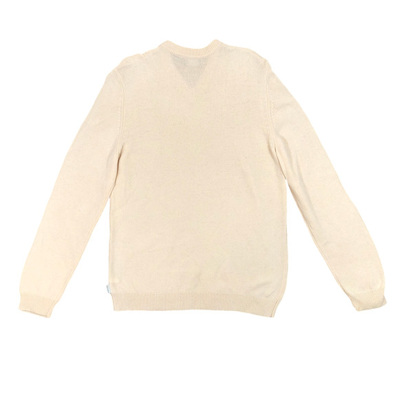 STRUCTURE 100% Lambswool Beige Tan Long Sleeve Pullover V-Neck Sweater Size L - Picture 2 of 5